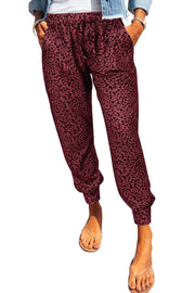 Double Take Leopard Print Joggers with Pockets Trendsi