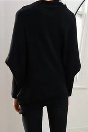 Full Size Boat Neck Batwing Sleeve Knit Top Trendsi