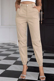 High Waist Pants with Pockets Trendsi