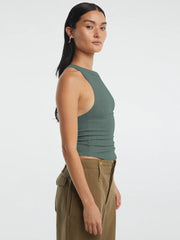 Halter Neck Ribbed Cropped Top Trendsi