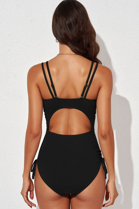 Tied Cutout Plunge One-Piece Swimsuit Trendsi