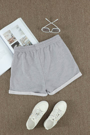 Drawstring Waist Cuffed Shorts Trendsi