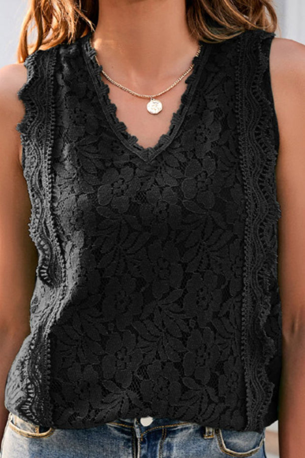 Lace V-Neck Tank Trendsi