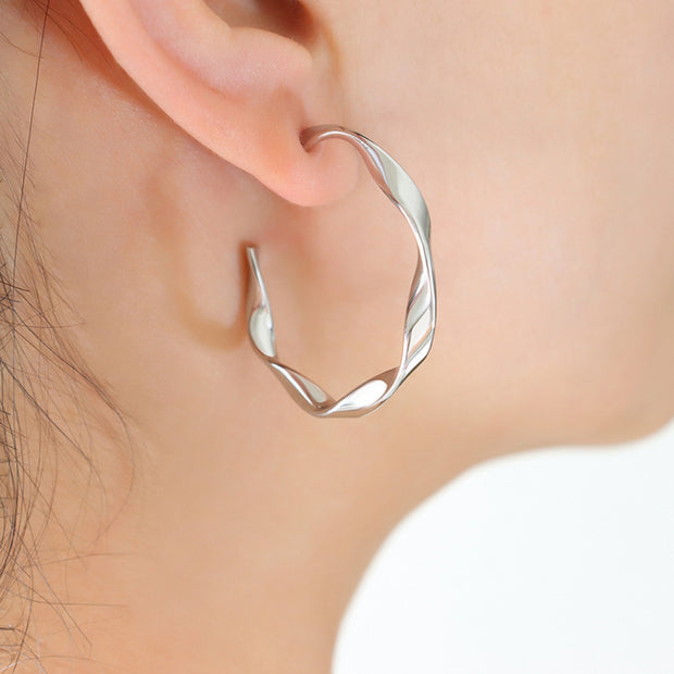 Titanium Steel C-Hoop Earrings Trendsi