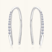 Moissanite 925 Sterling Silver U Shape Earrings Trendsi