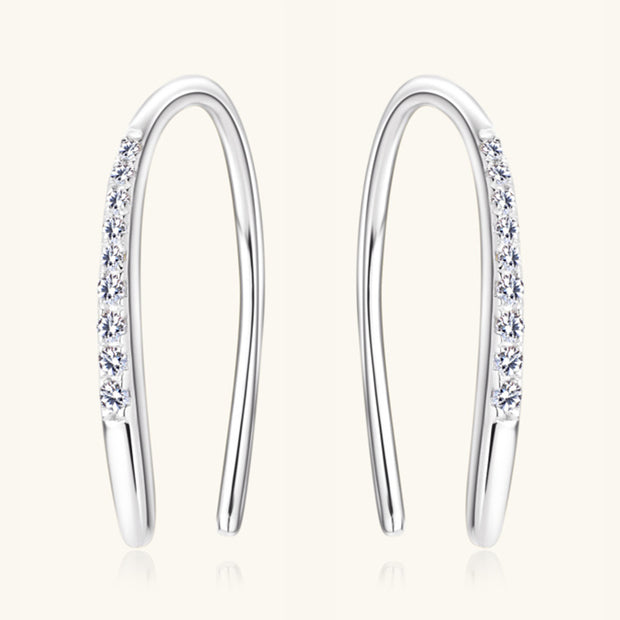 Moissanite 925 Sterling Silver U Shape Earrings Trendsi