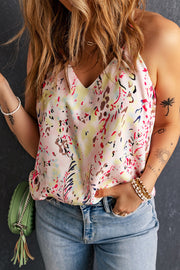 Printed V-Neck Tank Trendsi