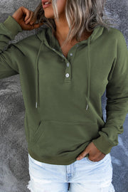 Dropped Shoulder Long Sleeve Hoodie with Pocket Trendsi