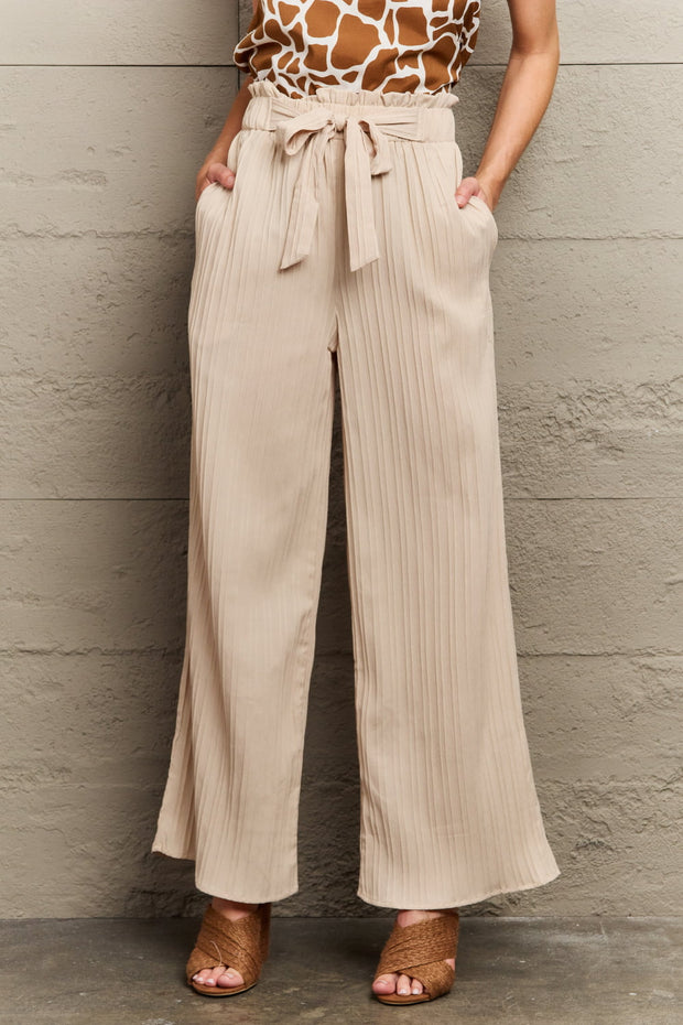 Tie Waist Long Pants Trendsi