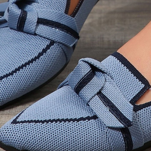 Bow Contrast Trim Point Toe Loafers Trendsi