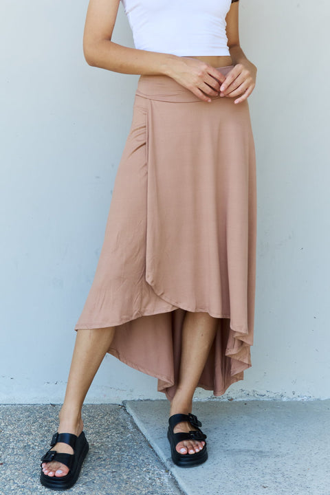 Ninexis First Choice High Waisted Flare Maxi Skirt in Camel Trendsi