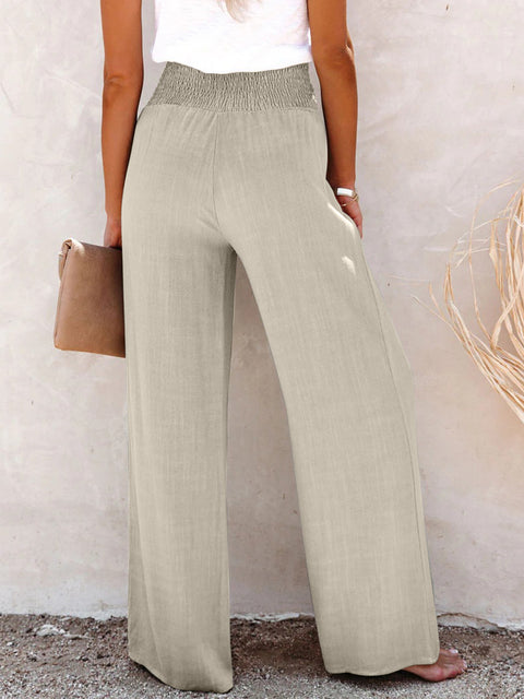 Full Size Decorative Button High Waist Pants Trendsi