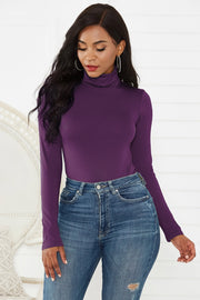 Turtleneck Long Sleeve Bodysuit Trendsi