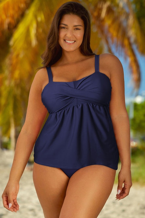 Full Size Adjustable Strap Tankini Set Trendsi