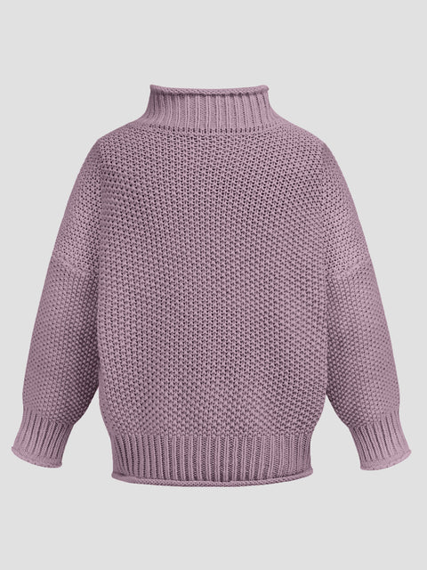 Turtleneck Long Sleeve Sweater Trendsi