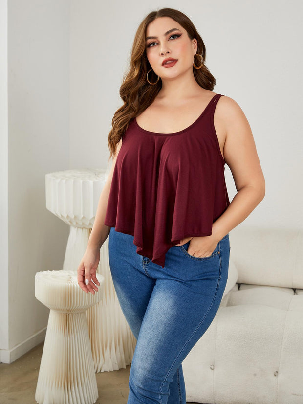 Plus Size Double-Strap Scoop Neck Cami Trendsi