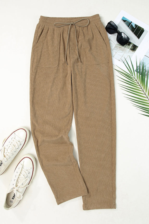 Drawstring Straight Pants with Pockets Trendsi