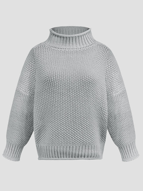 Turtleneck Long Sleeve Sweater Trendsi