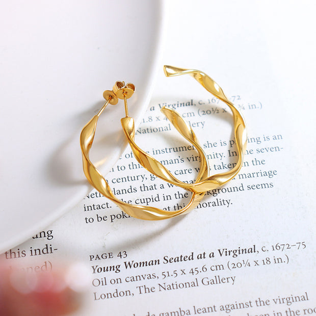 Titanium Steel C-Hoop Earrings Trendsi