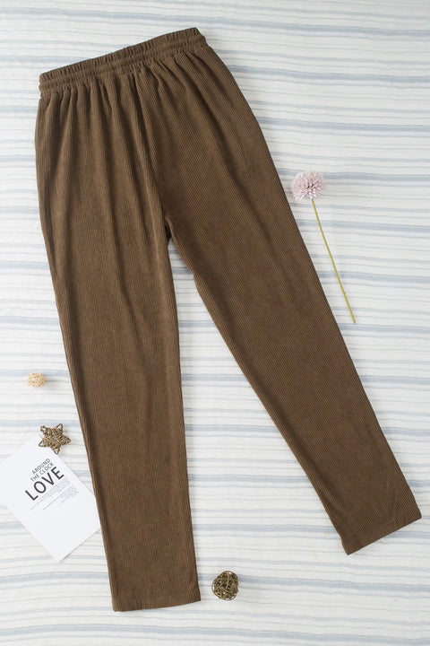 Drawstring Straight Pants with Pockets Trendsi