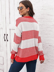 Full Size Round Neck Drop Shoulder Sweater Trendsi