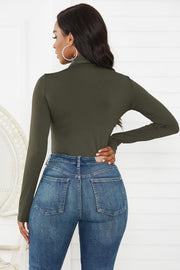 Turtleneck Long Sleeve Bodysuit Trendsi