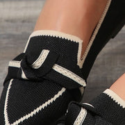 Bow Contrast Trim Point Toe Loafers Trendsi