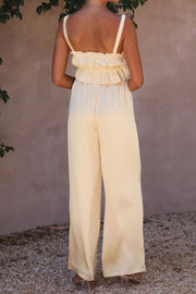 Ruffled Sleeveless Top and Wide Leg Pants Set Trendsi