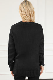 V-Neck Dropped Shoulder Sweater Trendsi