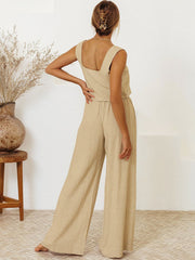 Square Neck Sleeveless Top and Pants Set Trendsi