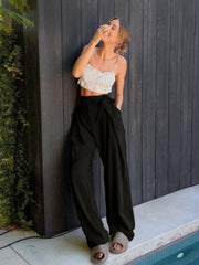 Tied High Waist Wide Leg Pants Trendsi