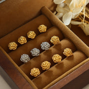 Titanium Steel Rose Stud Earrings Trendsi