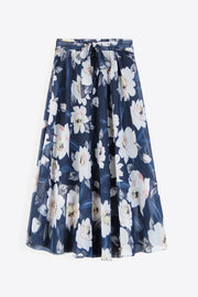 Full Size Floral Tie-Waist Skirt Trendsi