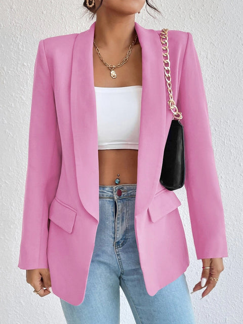 Shawl Collar Long Sleeve Blazer Trendsi