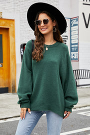 Round Neck  Long Sleeve Sweater Trendsi