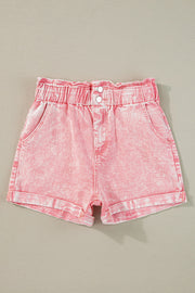 Paperbag Waist Denim Shorts Trendsi