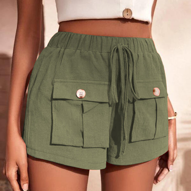 Tie Waist Cargo Shorts Trendsi