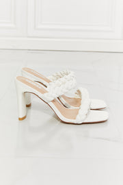 MMShoes In Love Double Braided Block Heel Sandals in White