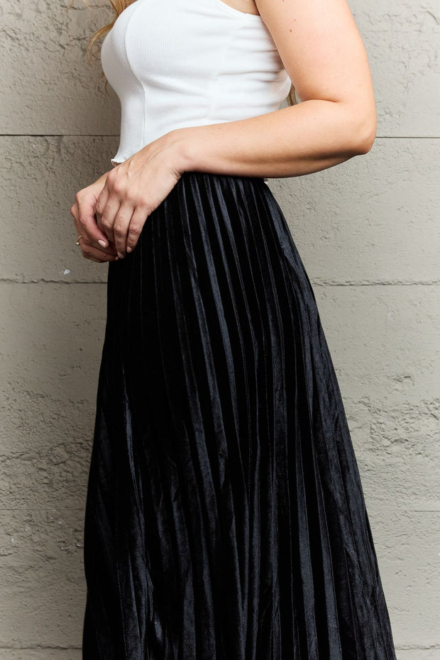 Ninexis Accordion Pleated Flowy Midi Skirt Trendsi