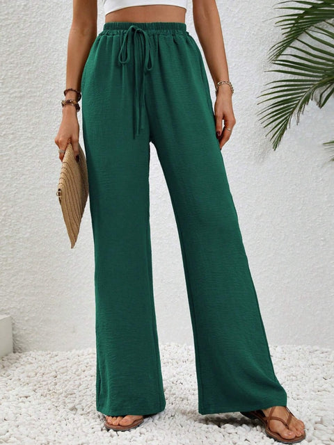 Wide Leg Drawstring Pants Trendsi