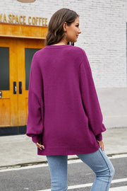 Round Neck  Long Sleeve Sweater Trendsi