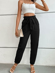 Tie Front Long Pants Trendsi