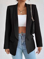 Shawl Collar Long Sleeve Blazer Trendsi