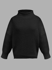 Turtleneck Long Sleeve Sweater Trendsi