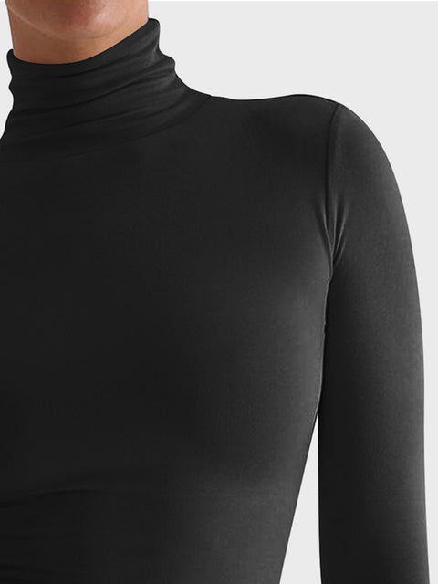 Turtleneck Long Sleeve T-Shirt Trendsi