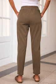 Drawstring Straight Pants with Pockets Trendsi