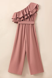 Ruffled Tied One-Shoulder Jumpsuit Trendsi