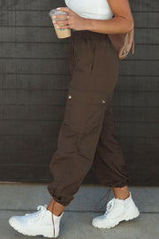 Drawstring Elastic Waist Pants with Pockets Trendsi