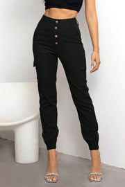 Button Fly Cargo Pants Trendsi