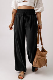 Drawstring Smocked Waist Wide Leg Pants Trendsi